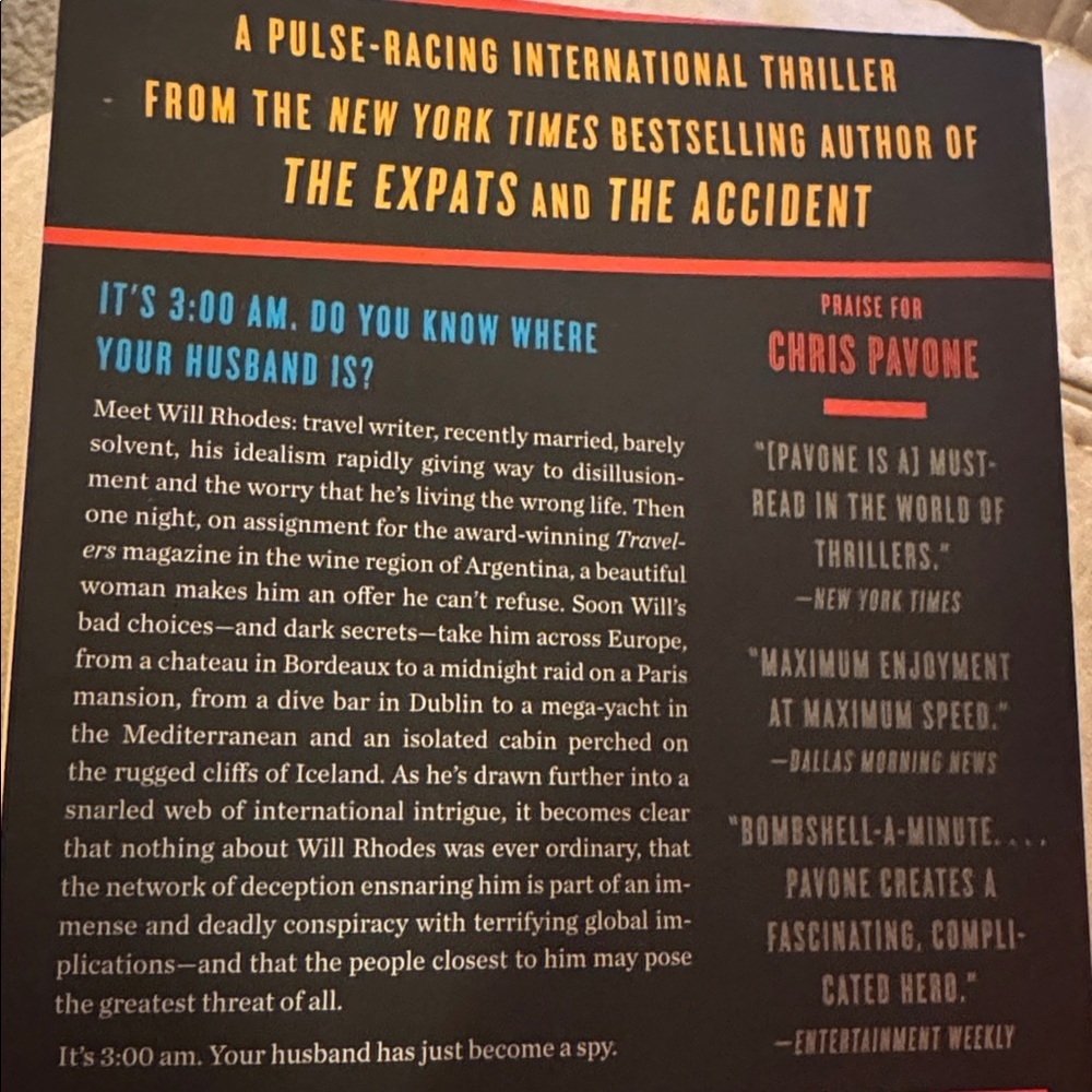 The Travelers A Novel PB Chris Pavone Advance Reader Edition GUC - Picture 3 of 4